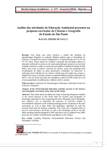 Análise das atividades de Educação Ambiental presentes na