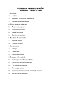 tecnologia das fermentações processos fermentativos