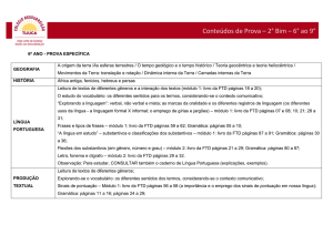 Conteúdos de Prova – 2° Bim – 6° ao 9°