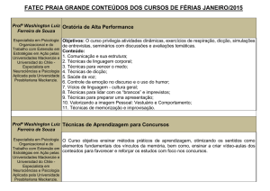 Conteúdos Cursos de Férias Fatec_Janeiro 2015