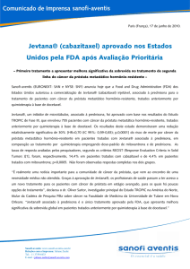 Jevtana® (cabazitaxel) aprovado nos Estados Unidos pela