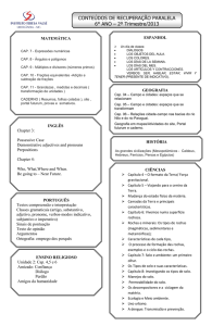 CONTEÚDOS DE RECUPERAÇÃO PARALELA 6° ANO – 2º