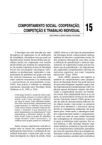 comportamento social: cooperação, competição e trabalho