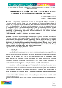 OS CAMPONESES DE VIÑALES - CUBA E OS COLONOS DE IRATI