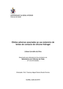 Efeitos adversos associados ao uso extensivo de lentes de contacto