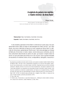 A urgência da palavra neo-realista: o «teatro mínimo» de Alves Redol