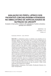 avaliação do perfil lipídico dos pacientes com