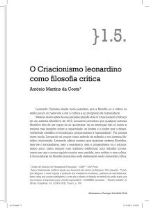 O Criacionismo leonardino como filosofia crítica