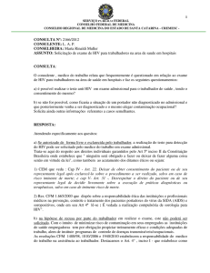 Solicitação de exame de HIV para traba