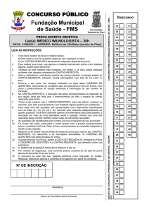 Prova - MEDICO IMUNOLOGISTA
