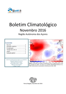 Boletim Climatológico Mensal dos Açores - Novembro de 2016