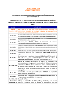 cronograma de atividades do trabalho de conclusão de