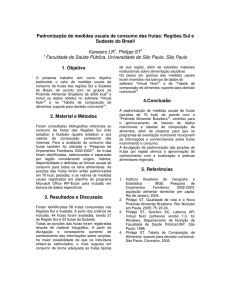 Padronização de medidas usuais de consumo das frutas: Regiões