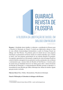 A FILOSOFIA DA LIBERTAÇÃO DE DUSSEL EM DIÁLOGO COM