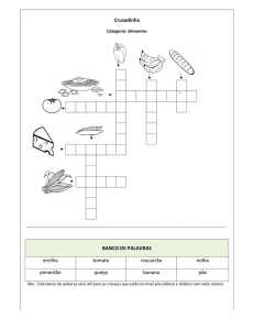 Cruzadinha BANCO DE PALAVRAS ervilha tomate macarrão milho