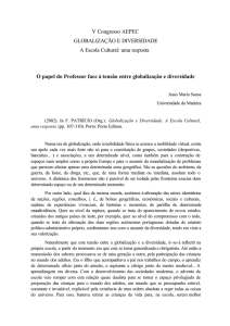 O papel do professor face à tensão entre globalização e diversidade