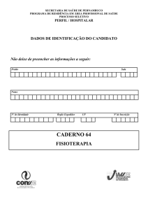 caderno de prova - 64-perfil hospitalar modalidade