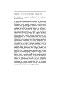 SEÇÃO B: EVIDÊNCIAS ATÉ O MOMENTO 5. Saúde e impacto