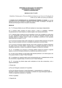 RESOLUÇÃO Nº 01/99 Estabelece Normas para o Processo