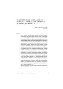 do discurso citado à circulação dos discursos: a reformulação