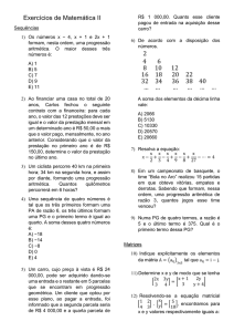 Exercícios de Matemática II
