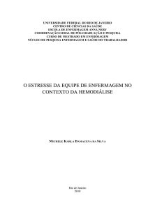 o estresse da equipe de enfermagem no contexto da