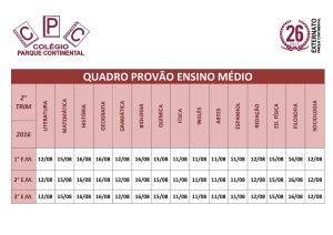 QUADRO PROVÃO ENSINO MÉDIO