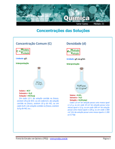 Concentrações (g/L, % e ppm) - Portal de Estudos em Química