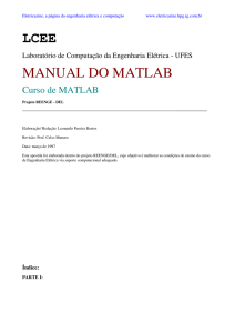 Apostila do MATLAB do departamento Engenharia Elétrica UFES