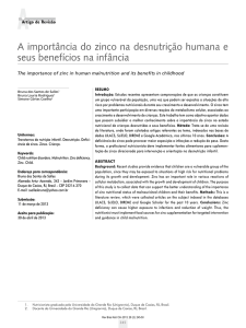 A importância do zinco na desnutrição humana e seus benefícios na