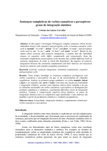 Sentenças completivas de verbos causativos e perceptivos