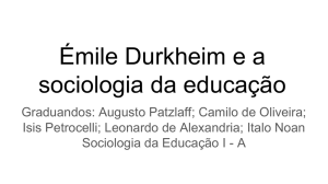Émile Durkheim e a sociologia da educação