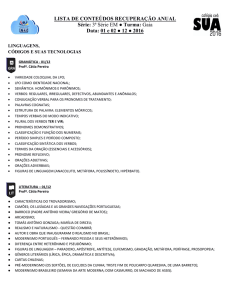 LISTA DE CONTEÚDOS RECUPERAÇÃO ANUAL Série: 3ª Série