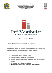 Processo Seletivo 2016-02 - Rumo à Universidade