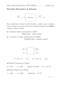 Descrição Matemática de Sistemas I - DT