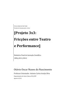 Projeto 3x3: Fricções entre Teatro e Performance