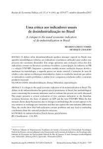 Uma crítica aos indicadores usuais de desindustrialização no Brasil
