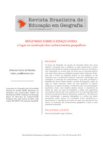 09. Artigo 08 - Refletindo sobre o espaço vivido