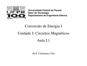 Conversão de Energia I Unidade I: Circuitos Magnéticos Unidade I