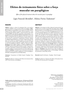Efeitos do treinamento físico sobre a força muscular em paraplégicos
