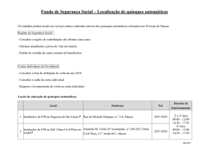 Localização dos quiosques automáticos