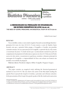 Revista Batista Pioneira - Faculdade Batista Pioneira