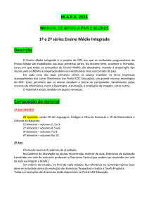 M.A.P.A. 2015 MANUAL DE APOIO A PAIS E ALUNOS 1ª e 2ª séries