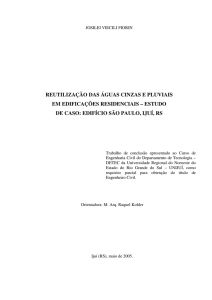 REUTILIZAÇÃO DAS ÁGUAS CINZAS E PLUVIAIS EM