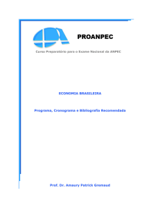 ECONOMIA BRASILEIRA Programa, Cronograma e Bibliografia