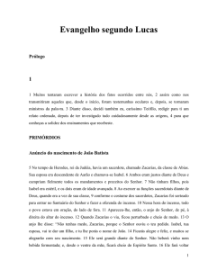 Evangelho segundo Lucas - Instituto das Apóstolas do Sagrado