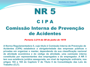 C I P A Comissão Interna de Prevenção de Acidentes