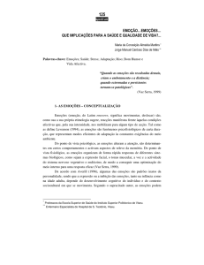 emoção«emoç¯es« que implicaç¯es para a saóde e qualidade de