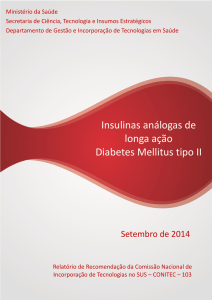 Relatório 103 - Insulinas análogas para diabetes mellitus tipo II