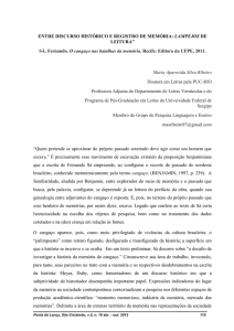 ENTRE DISCURSO HISTÓRICO E REGISTRO DE MEMÓRIA